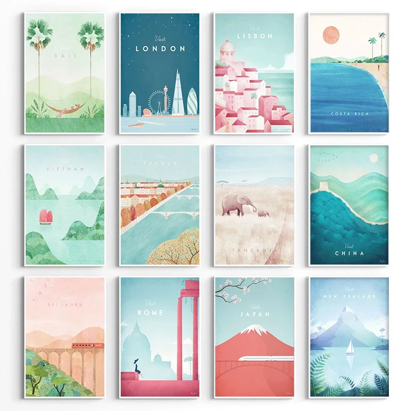 Resin Art World - World Minimalist Travel Posters Paris Rome