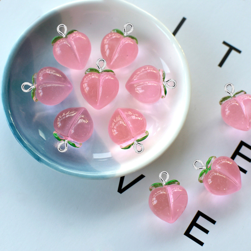 Resin Art Calligraphy - 10Pcs New Transparent Peach Flat Resin