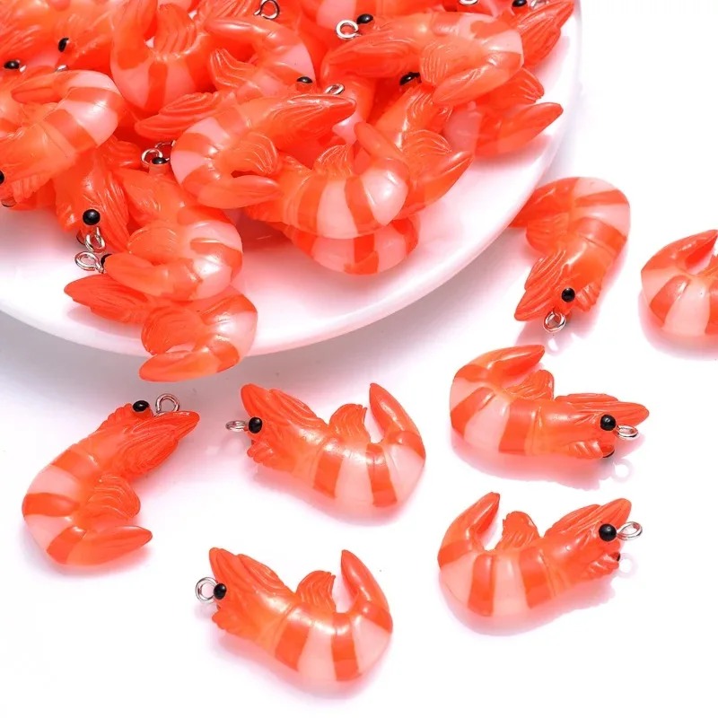 Resin Art Calligraphy - 10Pcs Acrylic Resin Cartoon Seafood Charms