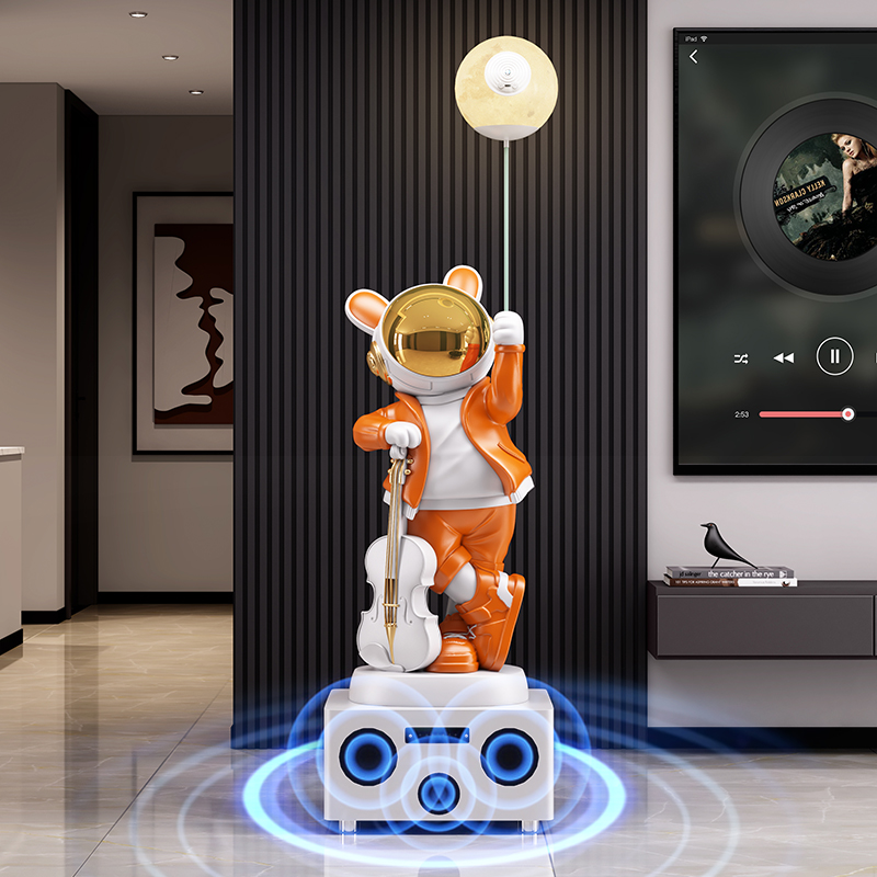 Resin Art Floor - Home Decor 136CM Rabbit Astronaut Statue