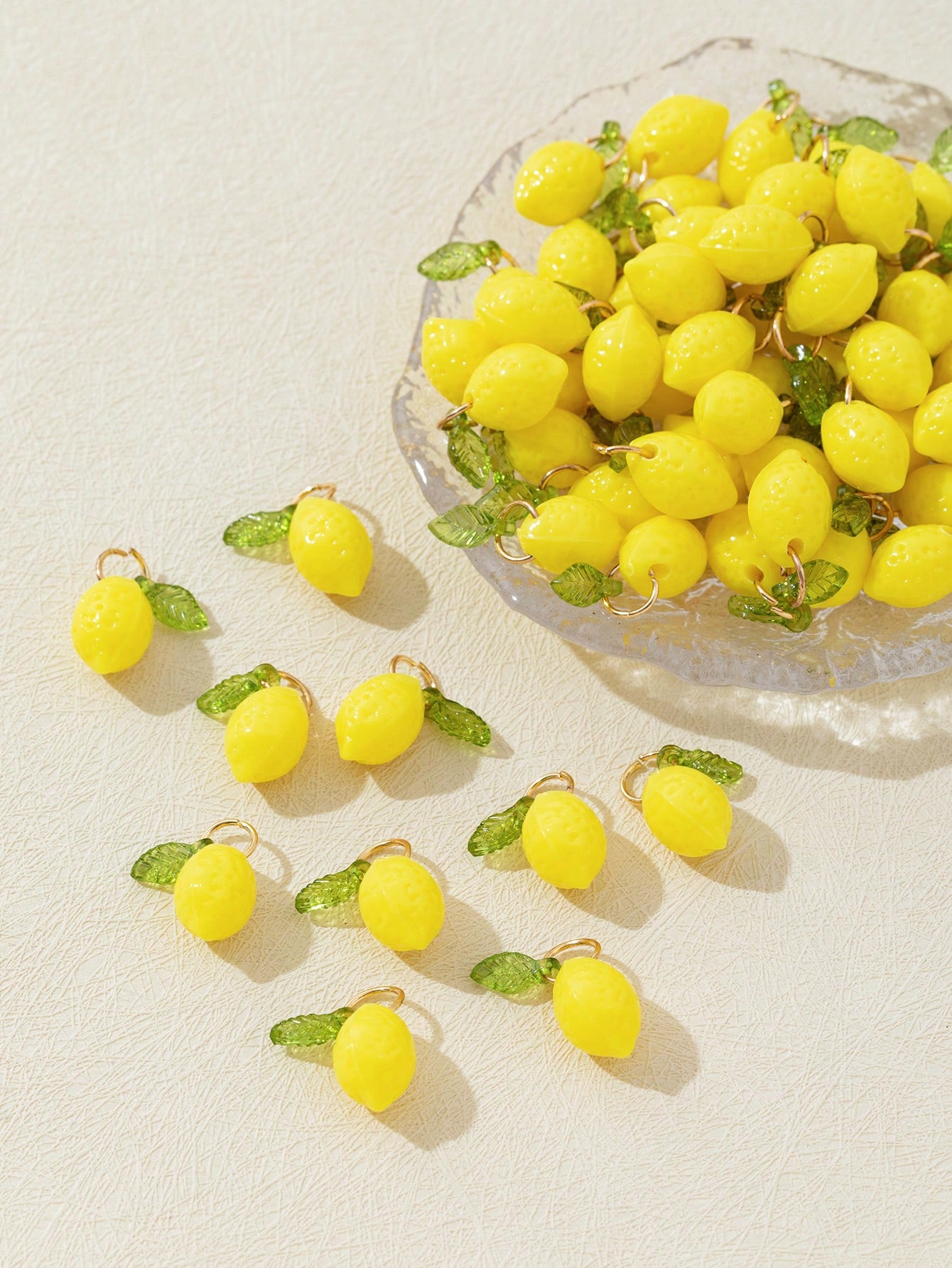 Resin Art Materials - 10Pcs 3D Lemon Resin Charms Pendants