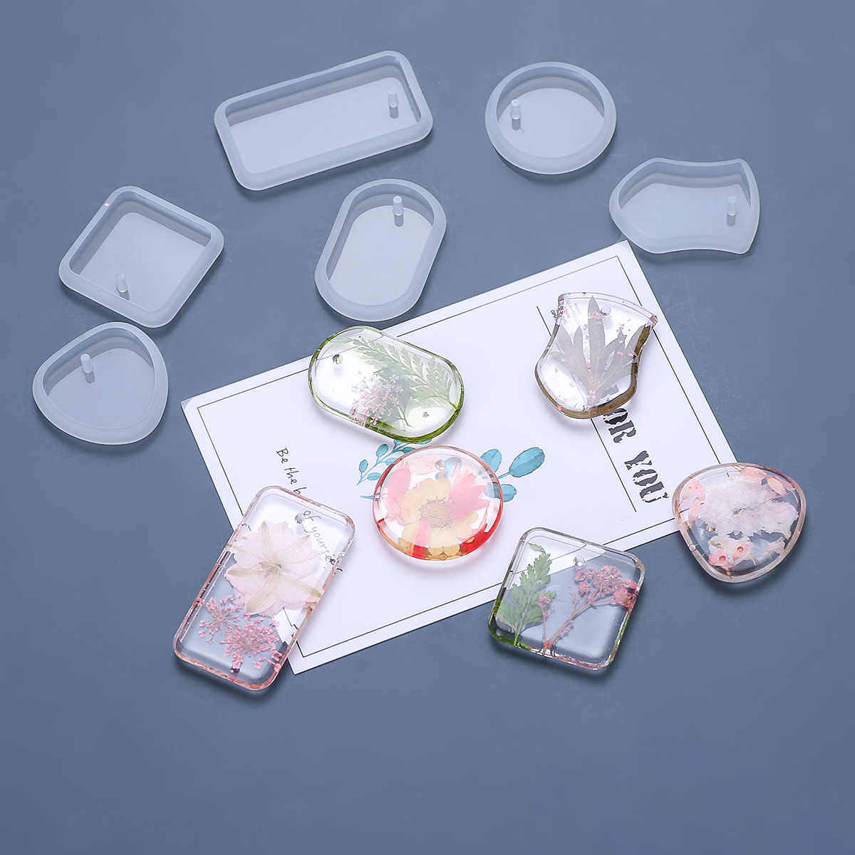 Resin Art Jewellery - 1/6/10pcs DIY Keychain Pendant Silicone Mold
