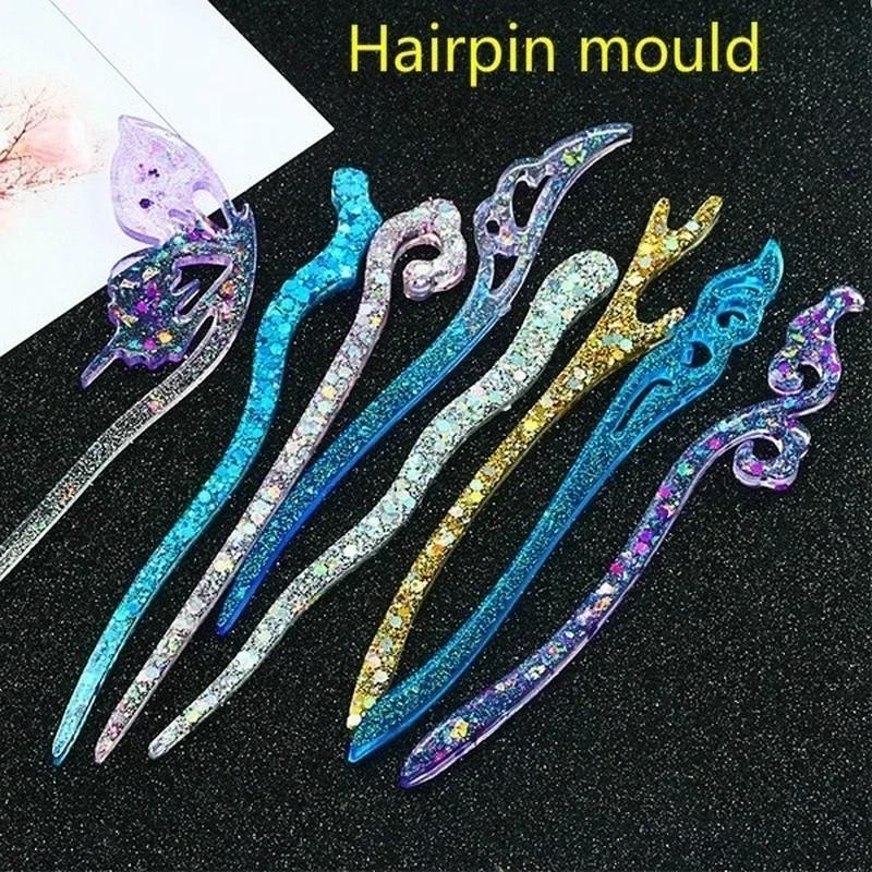 Resin Art Calligraphy - New Transparent Hairpin Silicone Special Mould
