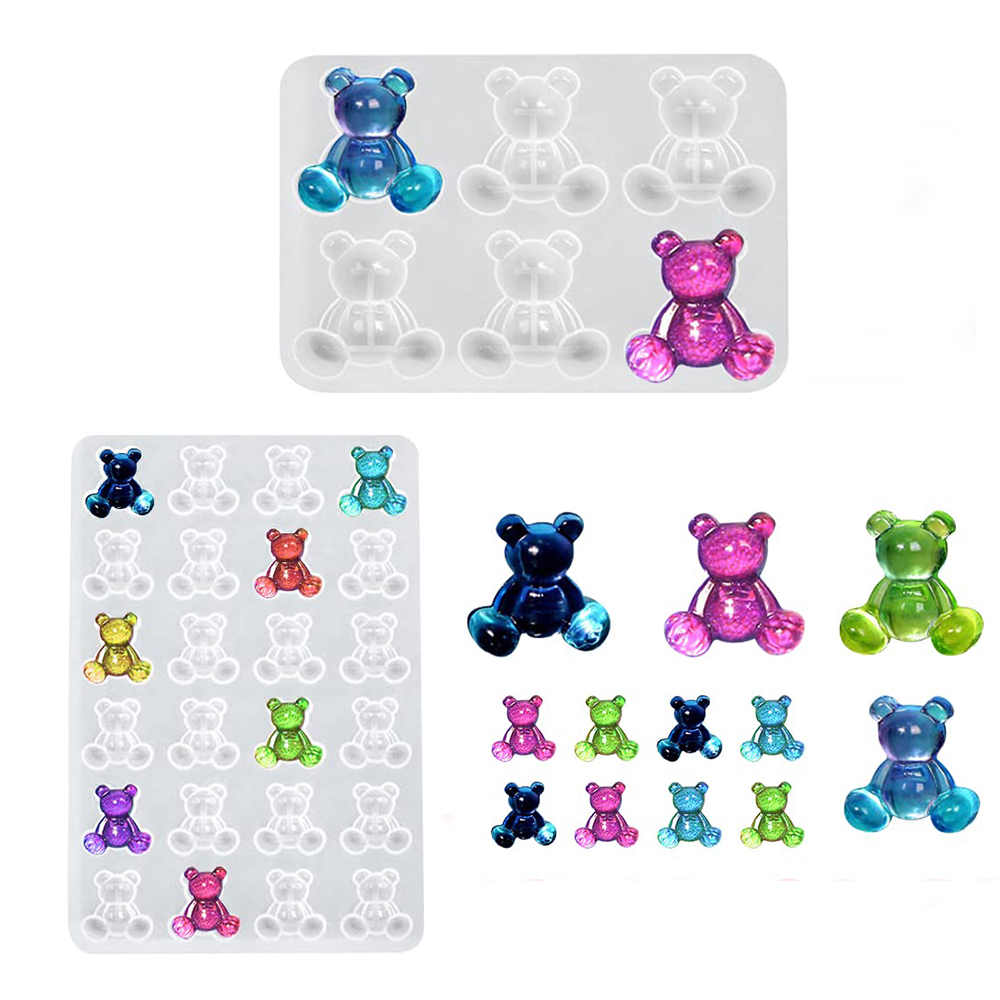 Resin Art Jewellery - Crystal Bear Resin Silicone Molds Small