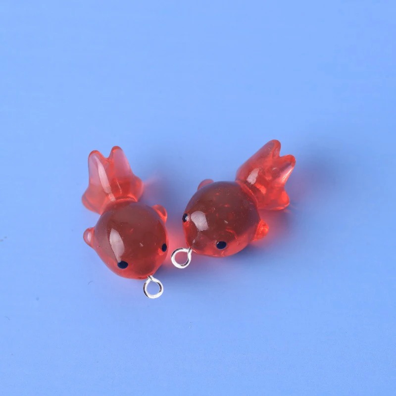 Resin Art Necklace - 10 Pieces Colorful 3D Luminous Goldfish