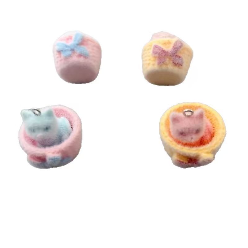 4pcs 3D plush resin cat pendan - Resin Art Calligraphy 评论和价格