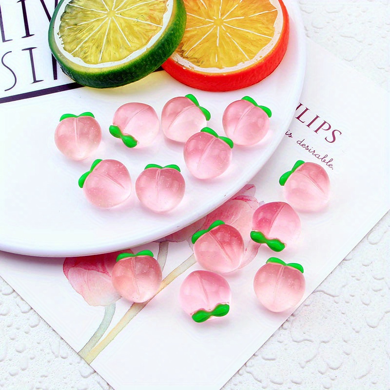 10Pcs New Transparent Peach Fl - Resin Art Calligraphy 评论和价格
