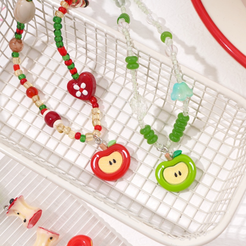 1pc Resin Apple Charms 13x14mm - Resin Art Necklace 评论和价格