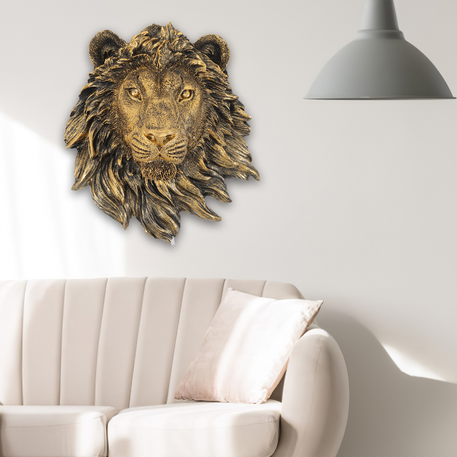 Imitation Lion Wall Decor Resi - Resin Art Sculptures 评论和价格