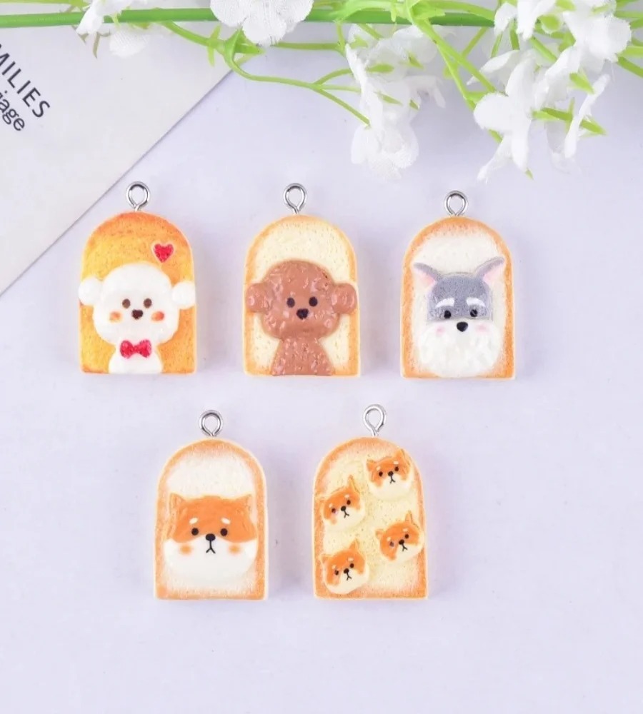 10Pcs Cute Toast Dog Resin Pen - Resin Art Materials 评论和价格