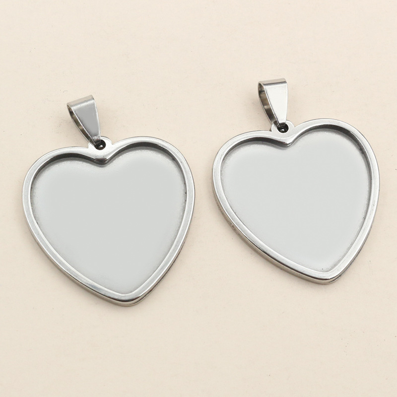 5Pcs Stainless Steel Heart Bla - Resin Art Necklace 评论和价格