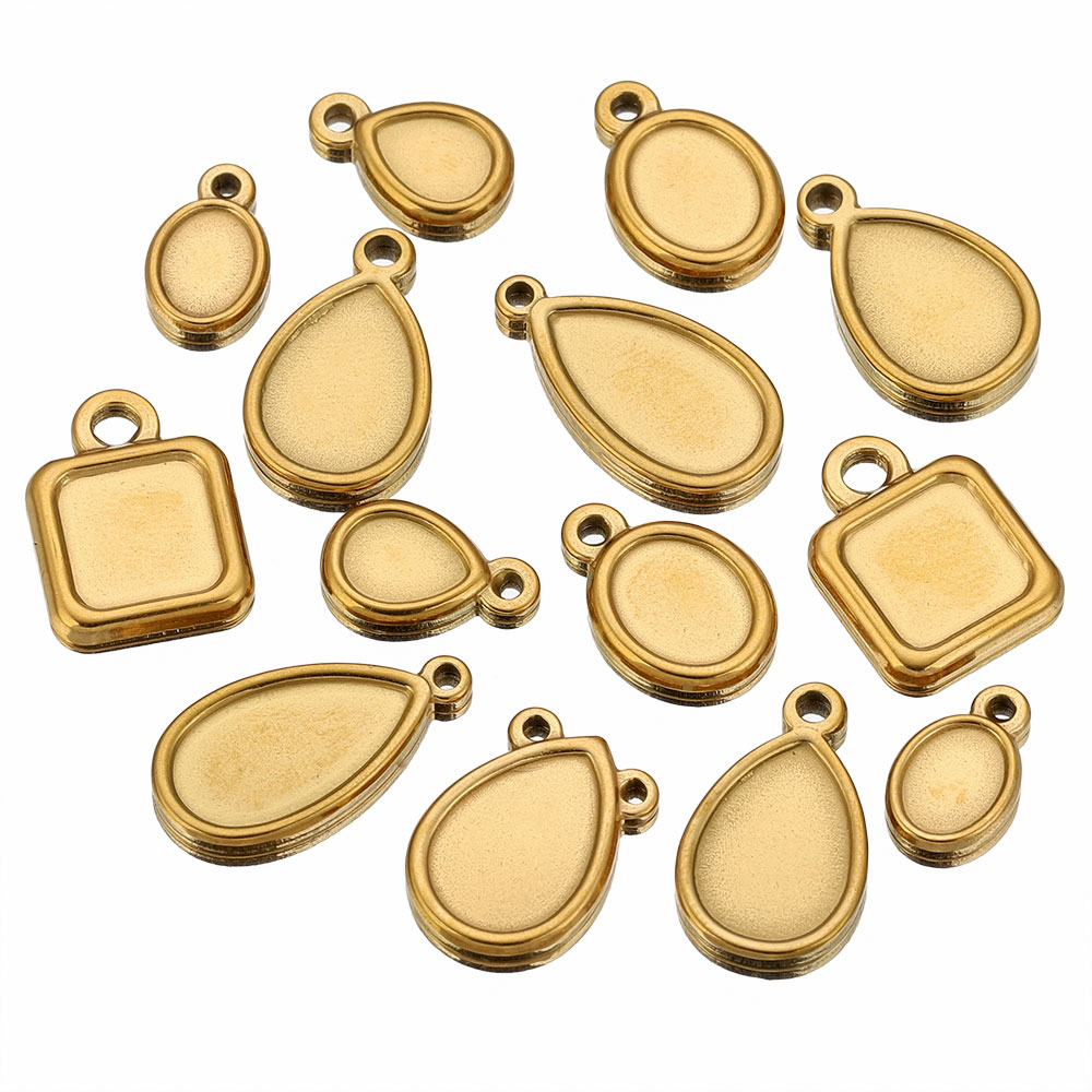5pcs Stainless Steel Square Dr - Resin Art Jewellery 评论和价格