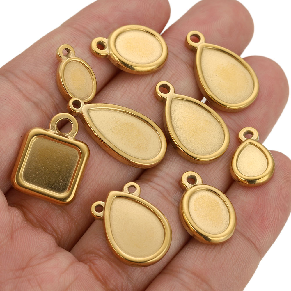 5pcs Stainless Steel Square Dr - Resin Art Jewellery 评论和价格