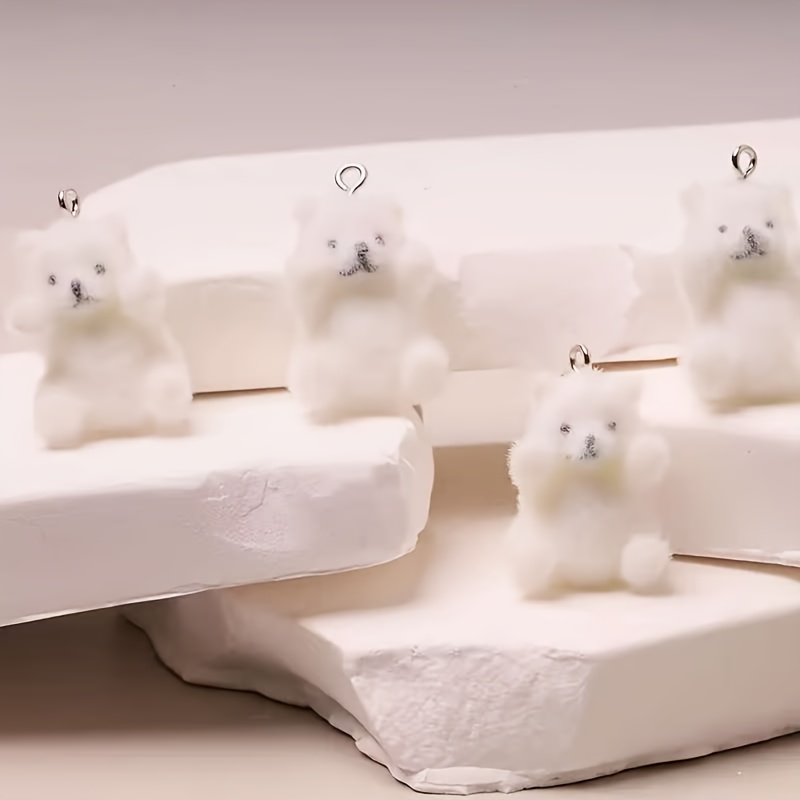 6Pcs Polar Bear Resin Charms C - Resin Art Materials 评论和价格