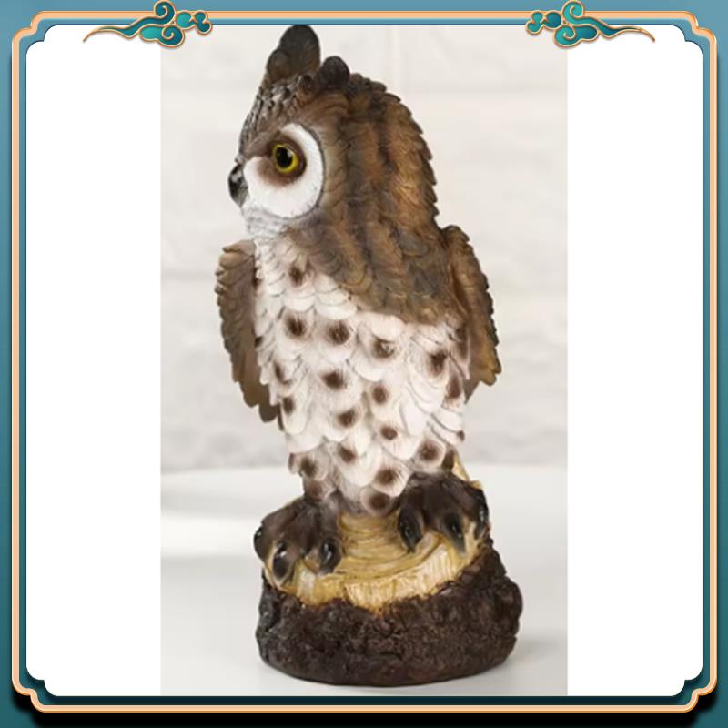 (New)-Resin Owl Statue Bird Ga - Resin Art Sculptures 评论和价格