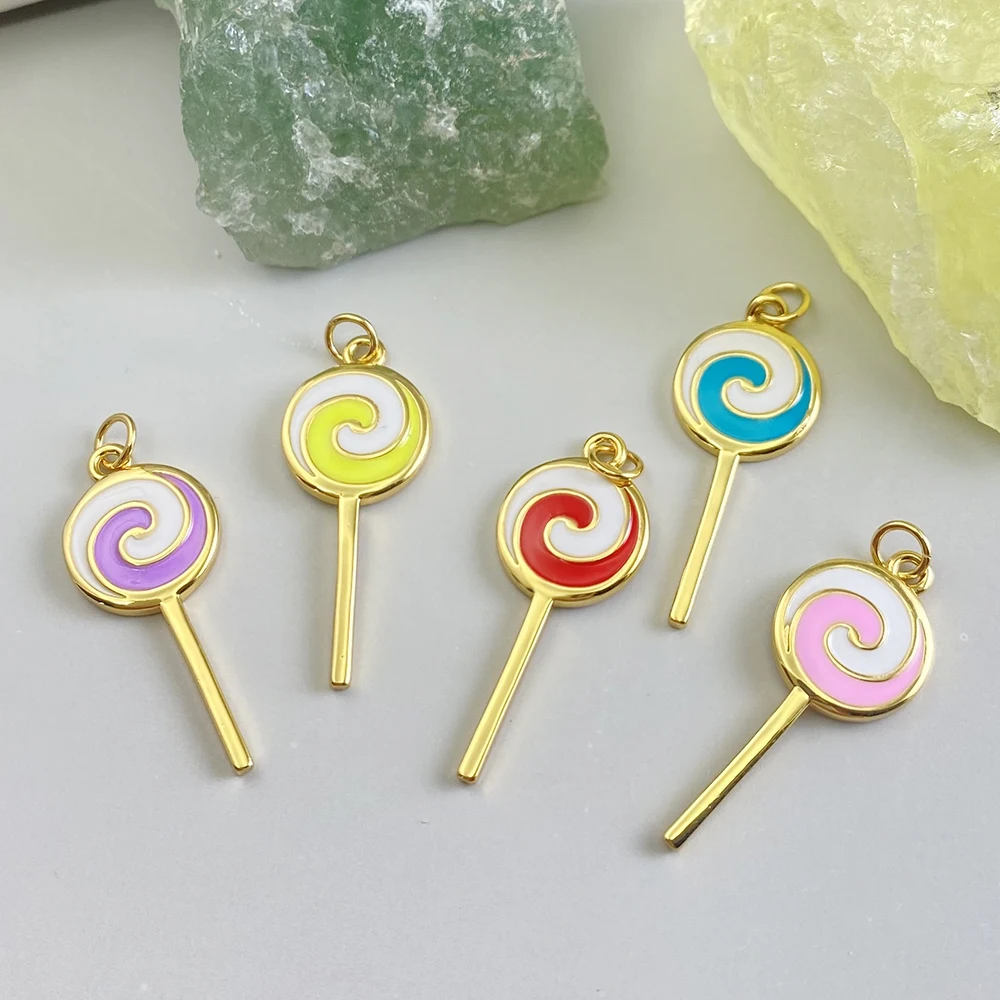 Bohemian Candy Lollipop Charm  - Resin Art Necklace 评论和价格