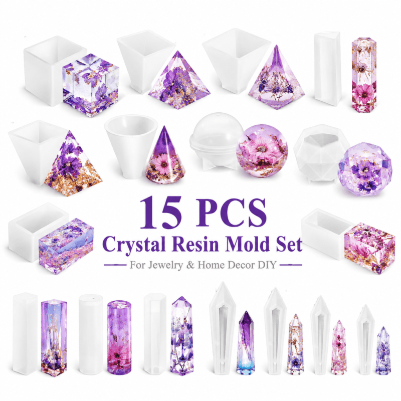 15pcs Crystal Resin Silicone M - Resin Art Jewellery 评论和价格