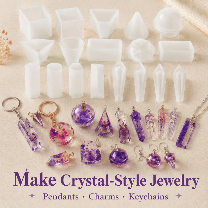 15pcs Crystal Resin Silicone M - Resin Art Jewellery 评论和价格