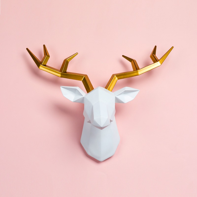 1PC Deer Head Sculpture Animal - Resin Art Sculptures 评论和价格