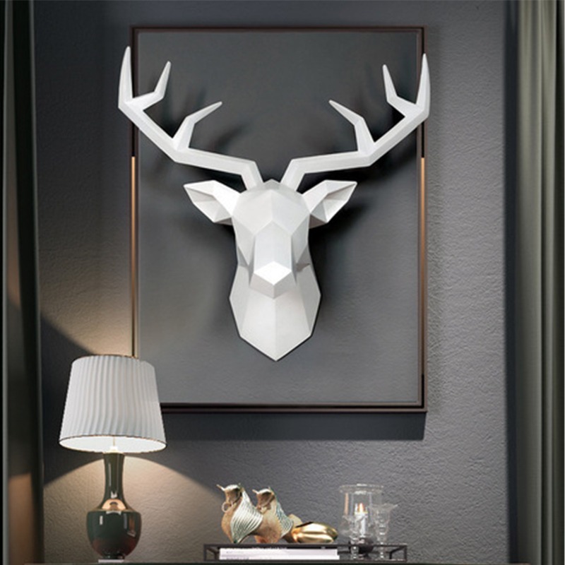 1PC Deer Head Sculpture Animal - Resin Art Sculptures 评论和价格