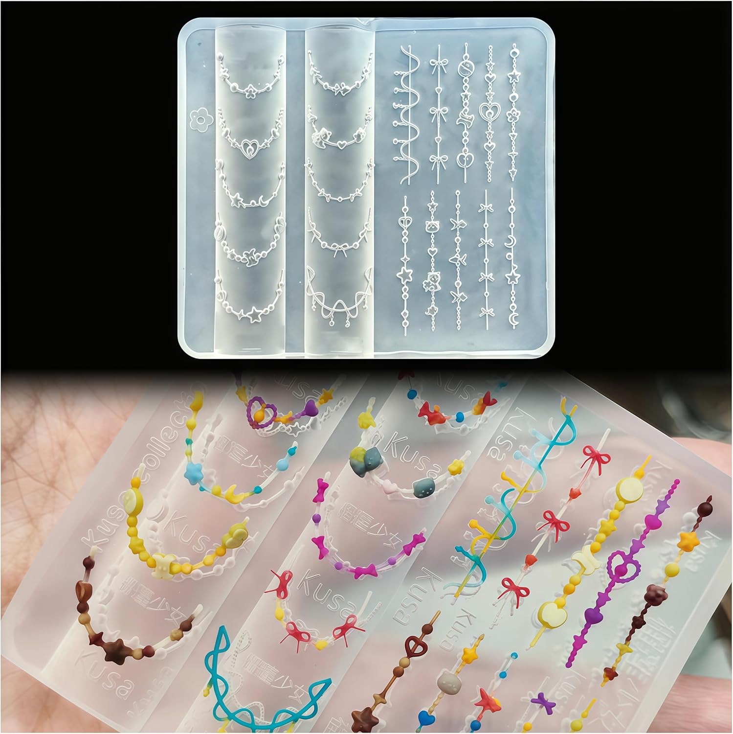 3D Bead Necklace Gel Nail Art  - Resin Art Necklace 评论和价格