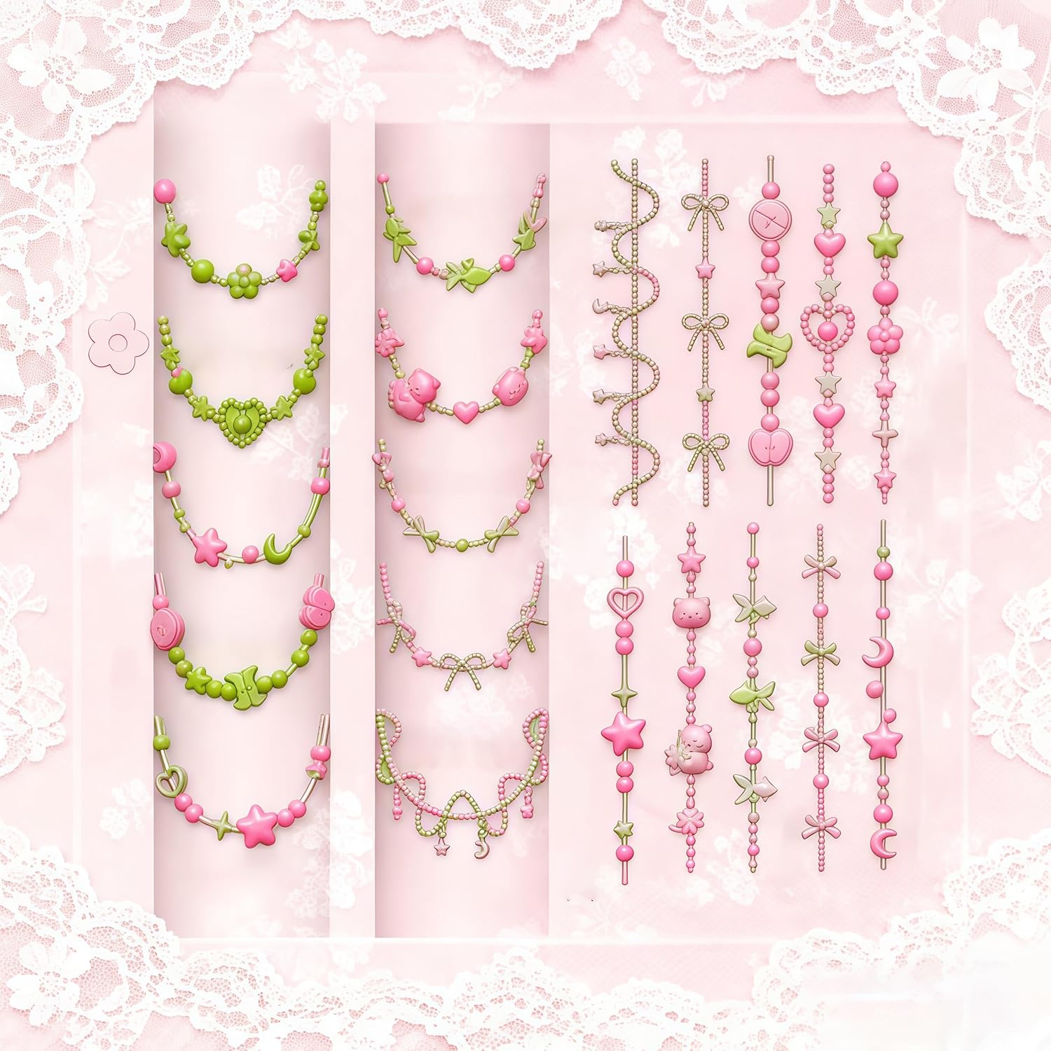 3D Bead Necklace Gel Nail Art  - Resin Art Necklace 评论和价格