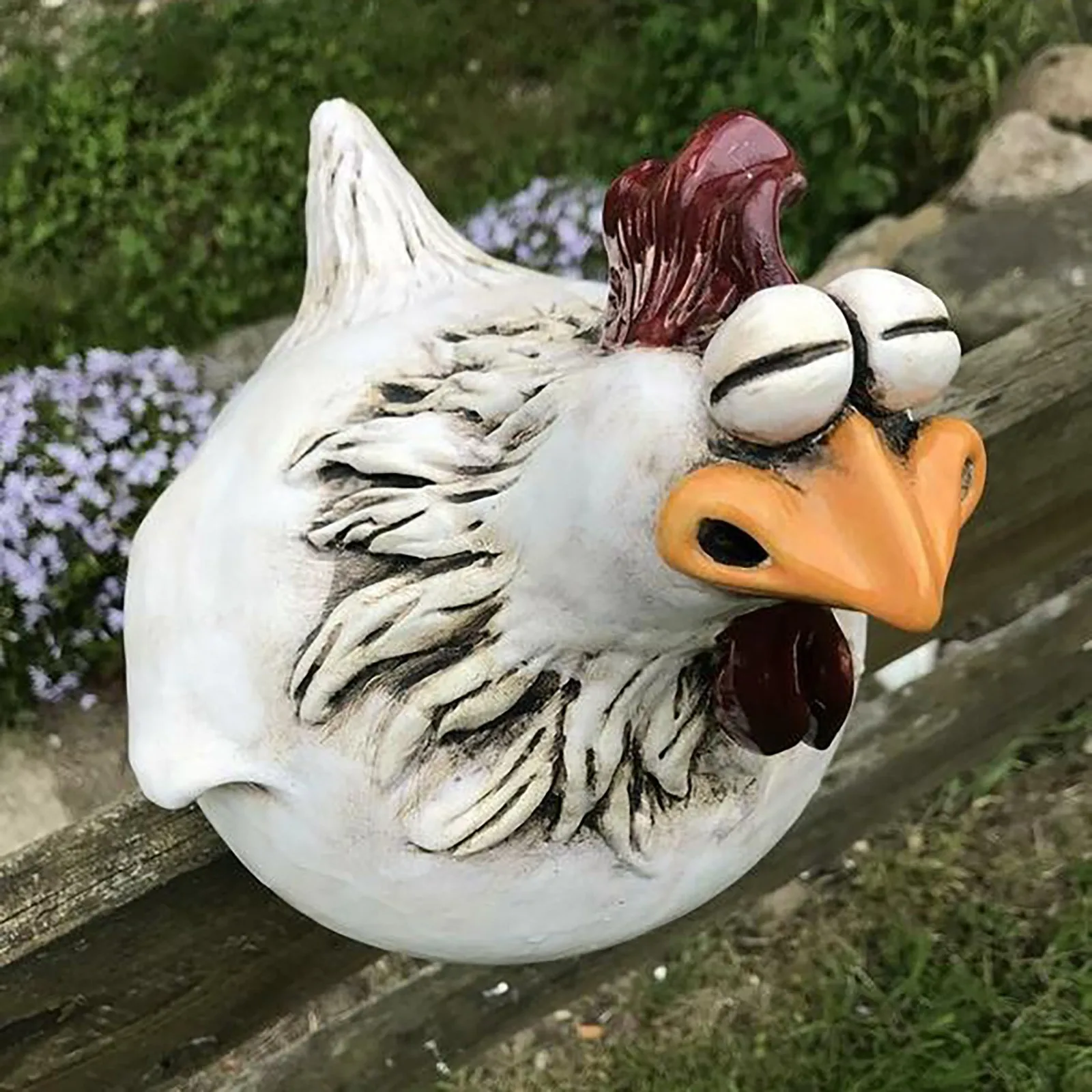 Funny Chicken Fence Decor Stat - Resin Art Sculptures 评论和价格