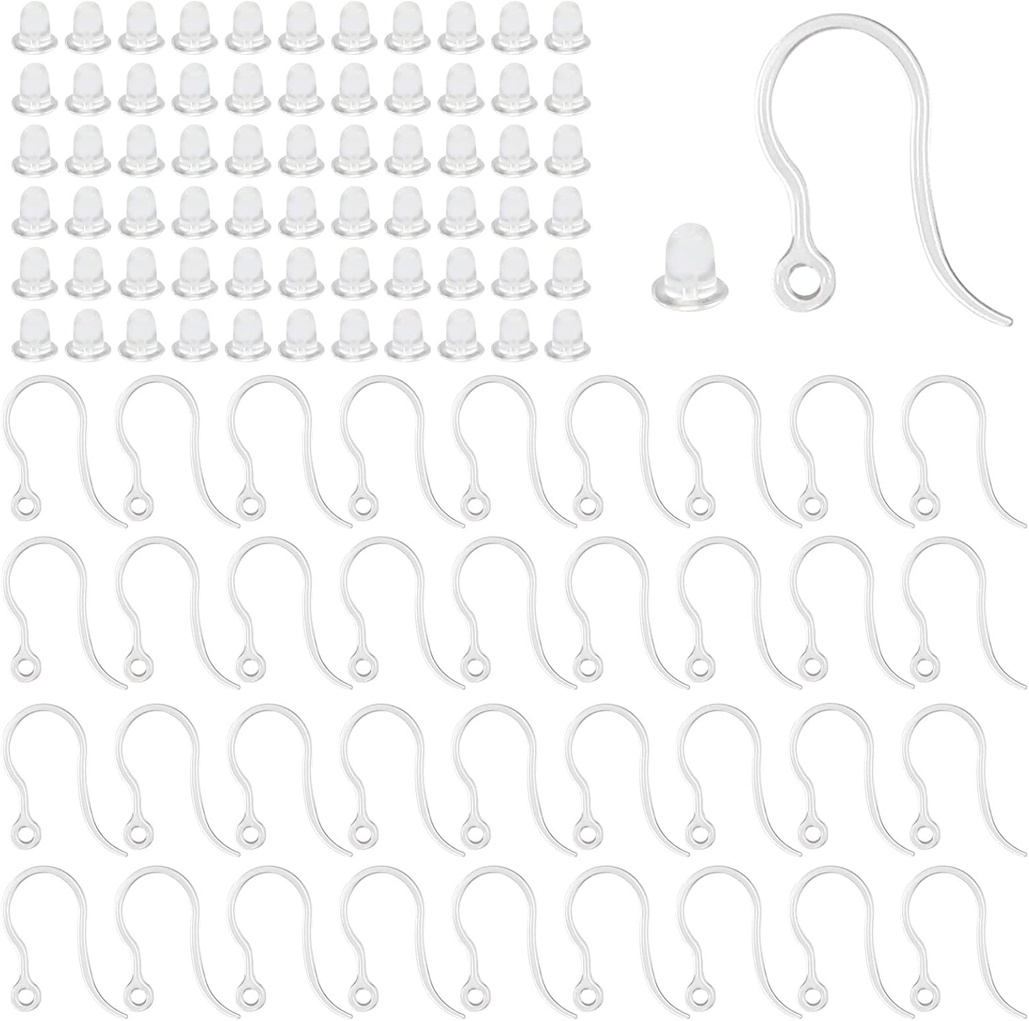 40pcs Clear Plastic Earring Ho - Resin Art Calligraphy 评论和价格