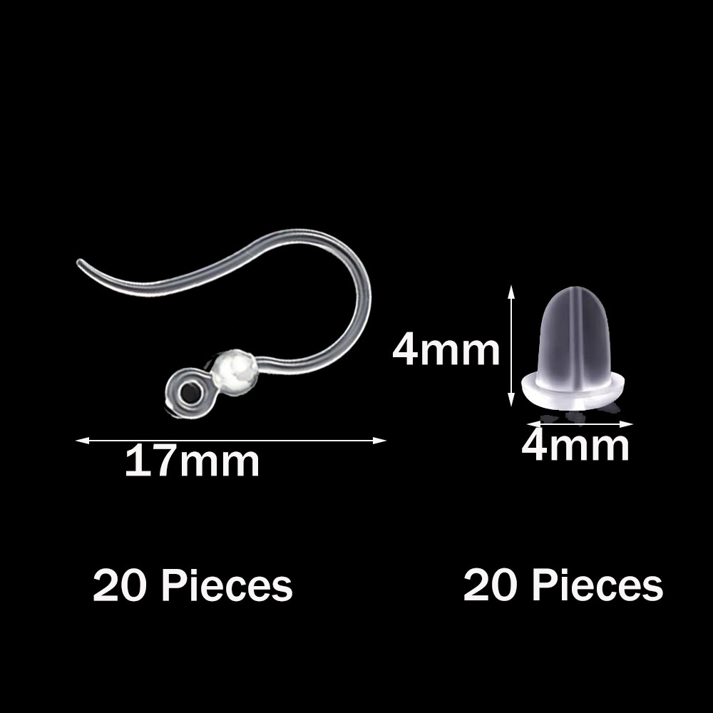 40pcs Clear Plastic Earring Ho - Resin Art Calligraphy 评论和价格