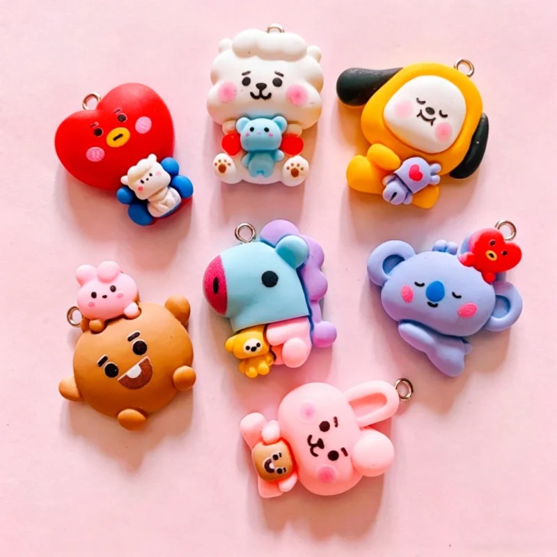 100PCS BT21 Resin Charms DIY C - Resin Art Jewellery 评论和价格