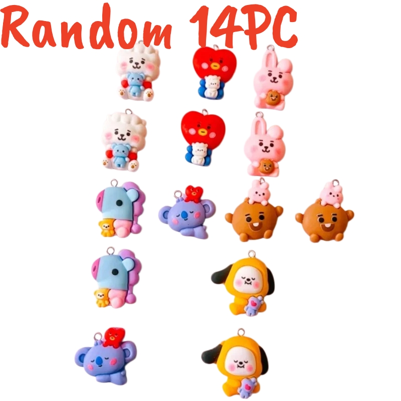 100PCS BT21 Resin Charms DIY C - Resin Art Jewellery 评论和价格